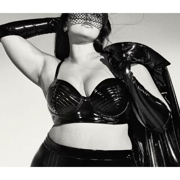 Ivy Park Noir x Adidas Black Latex Bra Top NWOT Sz. 2X - Picture 1 of 10
